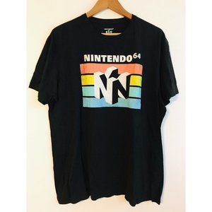 Nintendo Classic N64 Logo Men's XL Black T Shirt